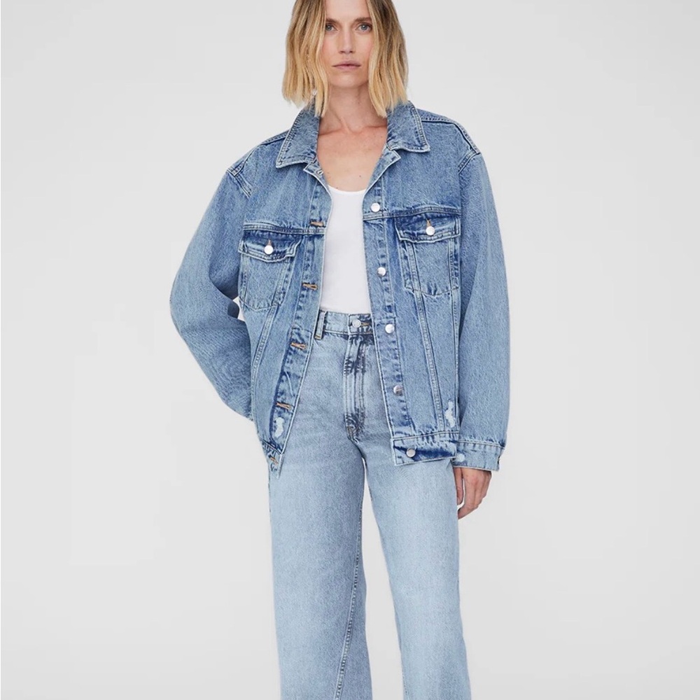 ANINE BING WOMENS DENIM RORY JACKET SIZE LARGE EXCELLENT CONDITION